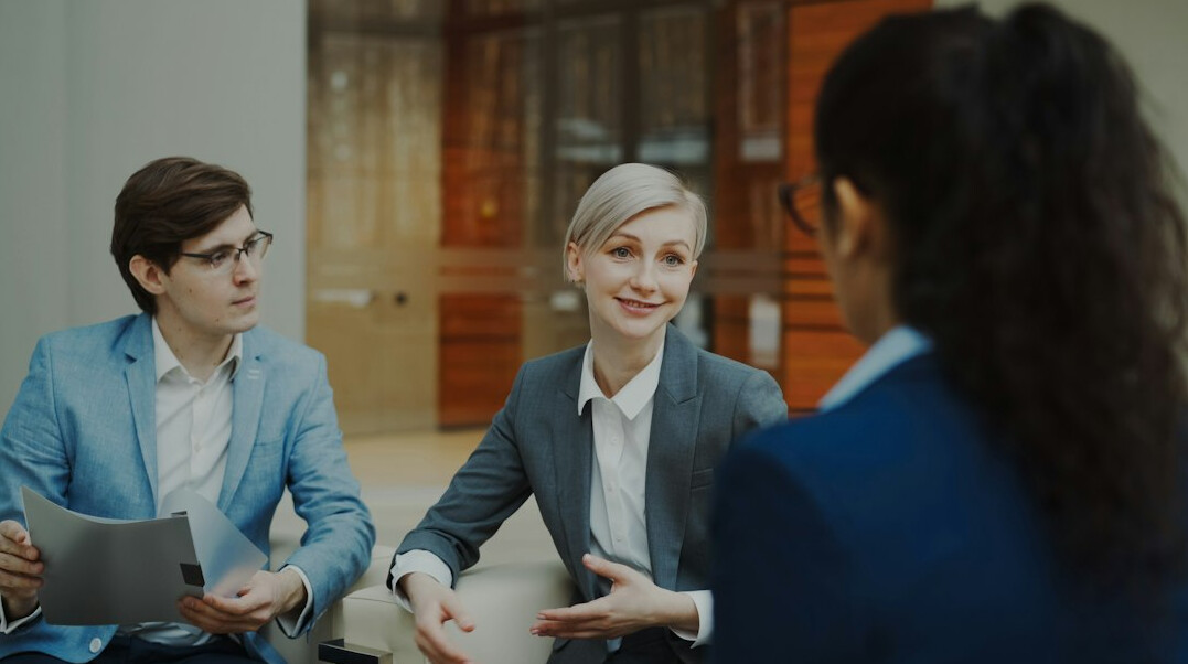 woman leading business discussion